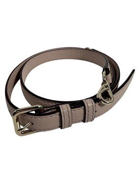 Adjustable Beige/Taupe Leather Crossbody Strap Gold Hardware Detachable Clasps